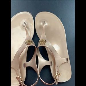 Jelly Gold thong sandals